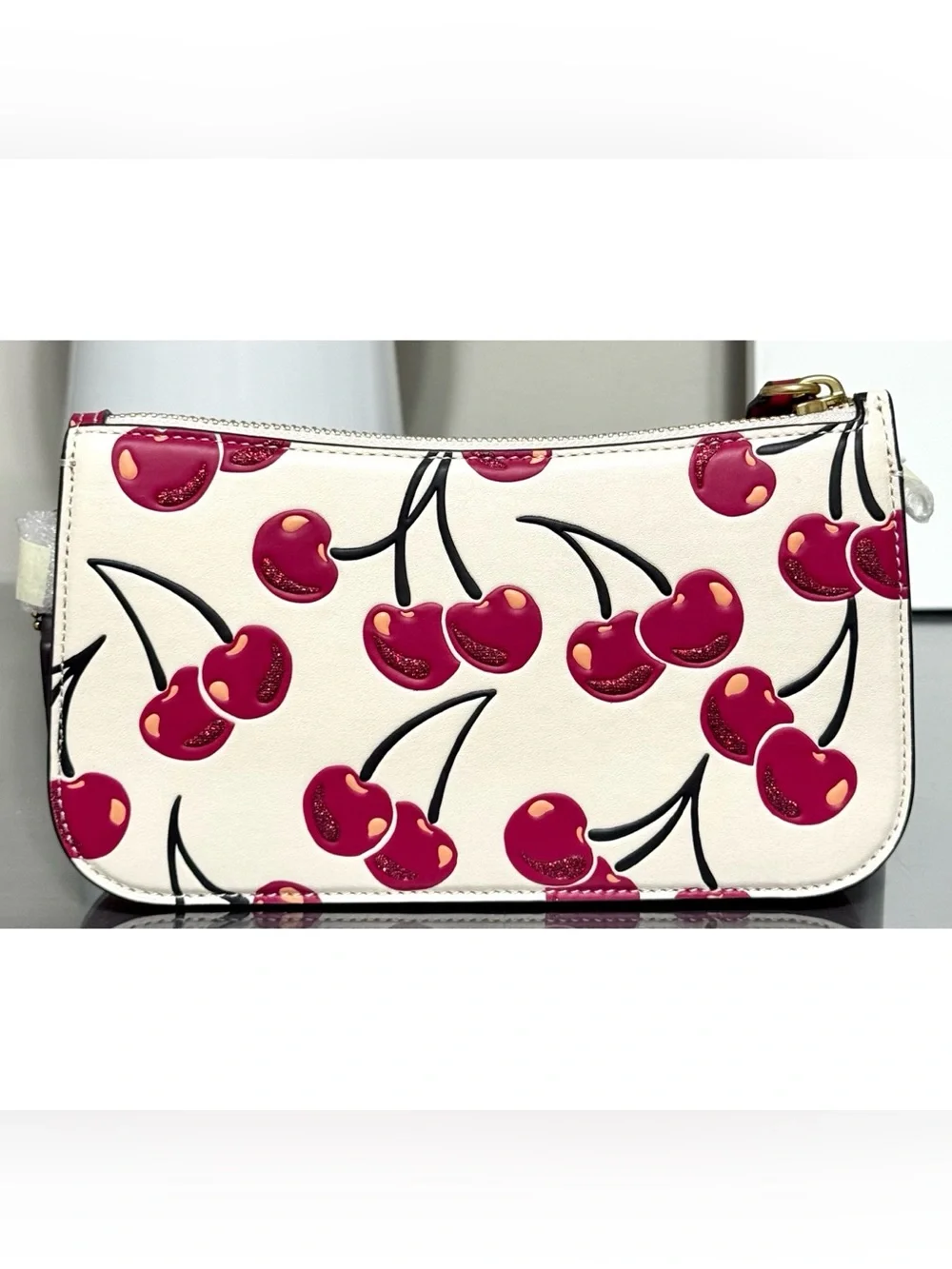 COACH Penn Cherry Print Leather Shoulder Bag
